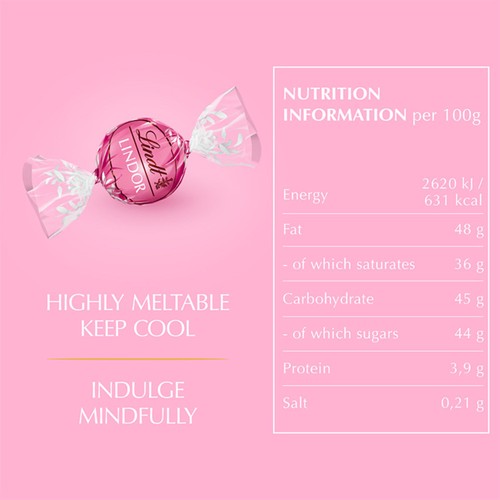 Lindt Lindor Strawberries & Cream Chocolate Truffles Box thumbnail 7