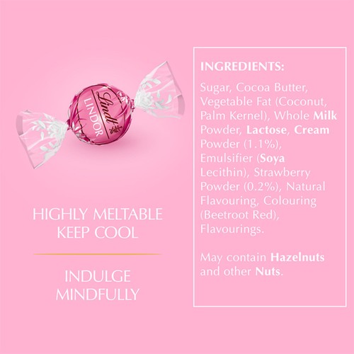 Lindt Lindor Strawberries & Cream Chocolate Truffles Box thumbnail 9