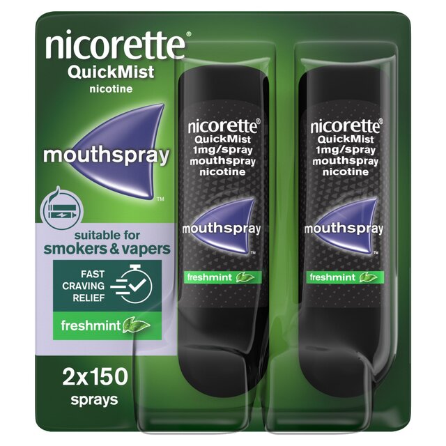 Nicorette QuickMist Mouth Spray, Freshmint Duo, 1 mg (Stop Smoking Aid)