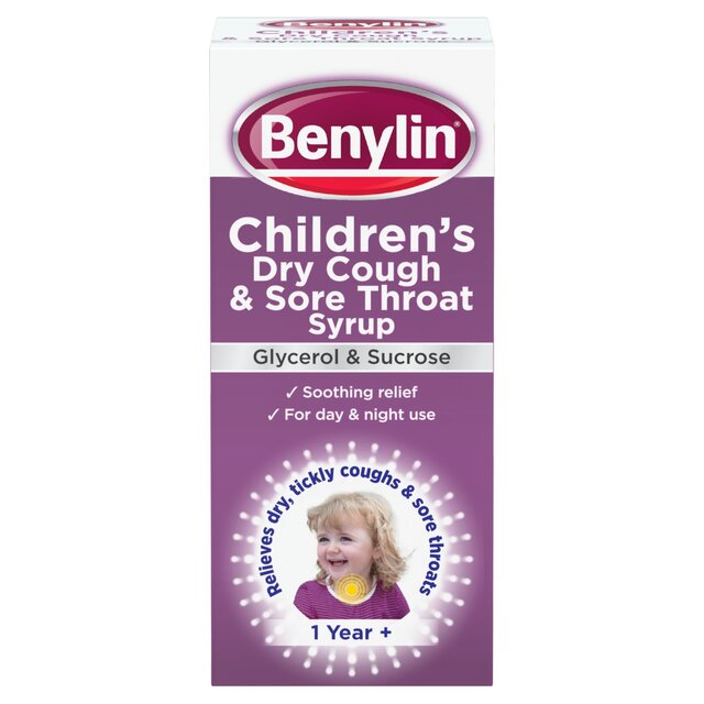 Benylin Childrens Dry Cough & Sore Throat Syrup Blackcurrant