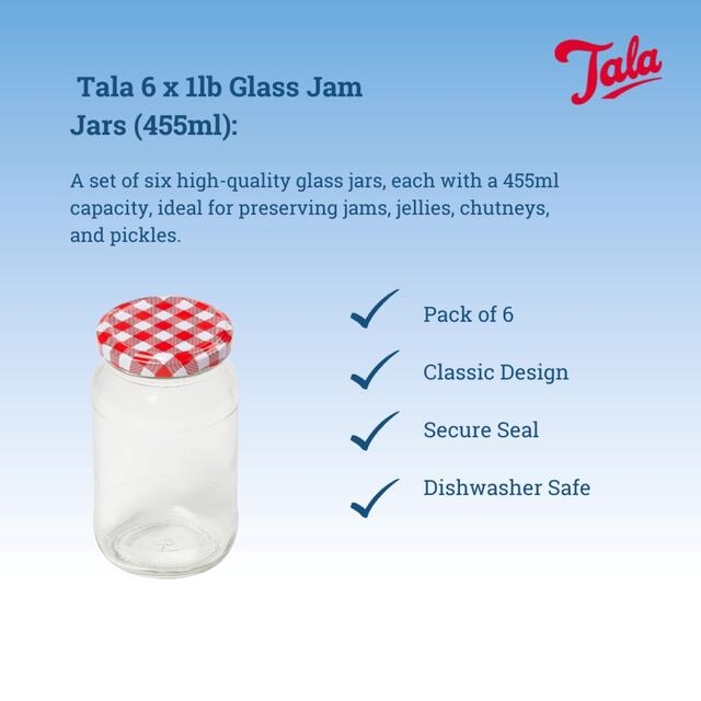 Tala 6 1lb Glass Jam Jars 455ml thumbnail 4