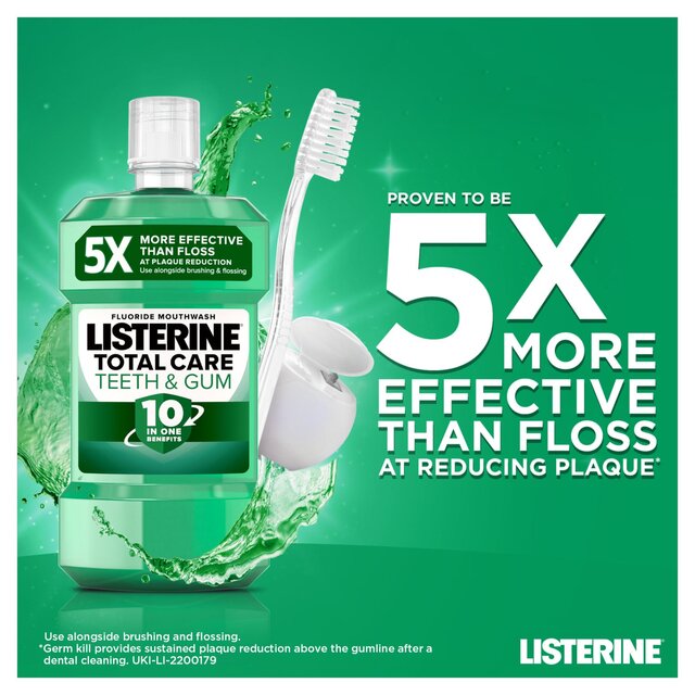 Listerine Total Care Teeth and Gum 10-in-1 Benefit Fresh Mint Mouthwash thumbnail 2