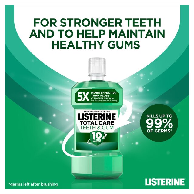 Listerine Total Care Teeth and Gum 10-in-1 Benefit Fresh Mint Mouthwash thumbnail 5