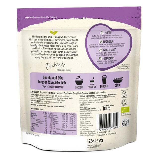 Linwoods Milled Flax, Sunflower Pumpkin Chia Seeds & Goji Berries thumbnail 2