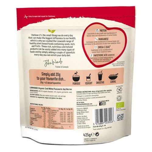 Linwoods Milled Flaxseed & Goji Berries thumbnail 2