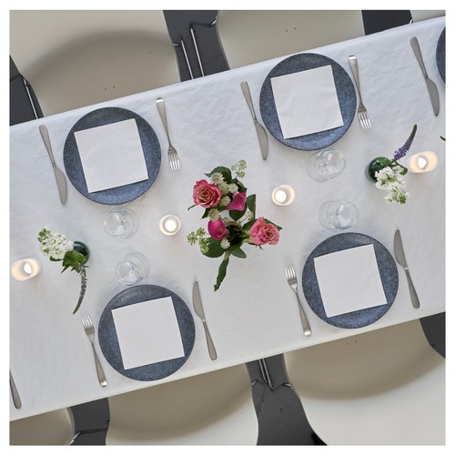 White Dunisilk Table Cover 138x220cm thumbnail 2