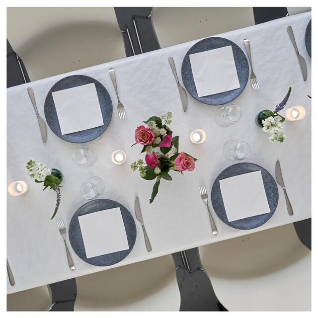 White Dunisilk Table Cover 138x220cm thumbnail 2