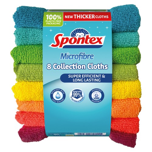 Spontex Microfibre Cloths - Multi Purpose Kitchen and bathroom Cleaner