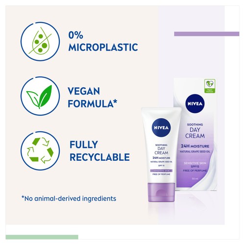 NIVEA Day Cream Face Moisturiser for Sensitive Skin SPF15  thumbnail 2