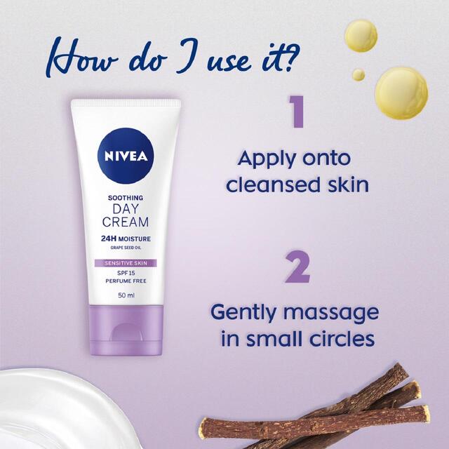 NIVEA Day Cream Face Moisturiser for Sensitive Skin SPF15 thumbnail 2