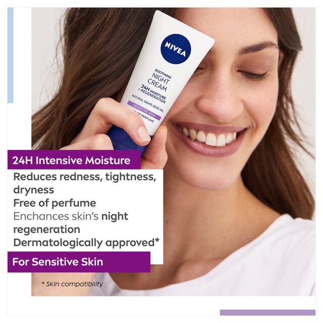 NIVEA Night Cream Face Moisturiser for Sensitive Skin thumbnail 6