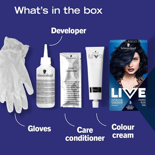 Schwarzkopf Live Cosmic Blue 90 Permanent Hair Dye thumbnail 6