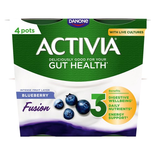 Activia Fusions Blueberry Acai Gut Health Fruit Yoghurt Multipack thumbnail 2