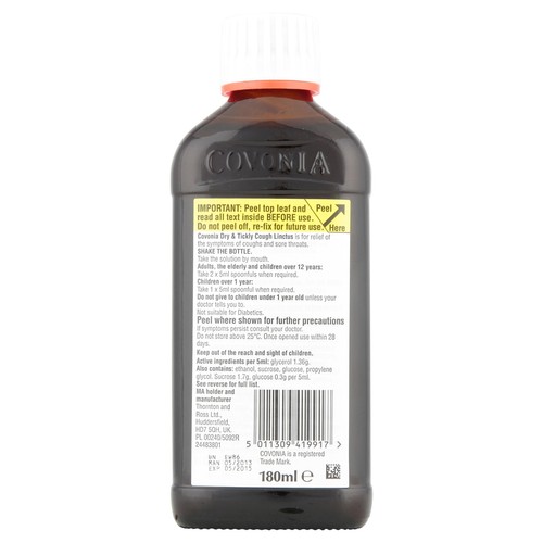 Covonia Dry & Tickly Cough Linctus Oral Solution thumbnail 2