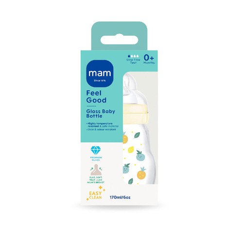 MAM Feel Good Glass Bottle 170ml - 1 Pack Unisex