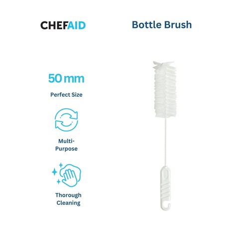 Chef Aid Plastic Bottle Brush, White thumbnail 2