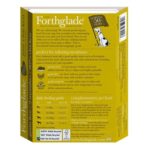 Forthglade Complementary Grain Free Wet Dog Food Just 90% Chicken thumbnail 3