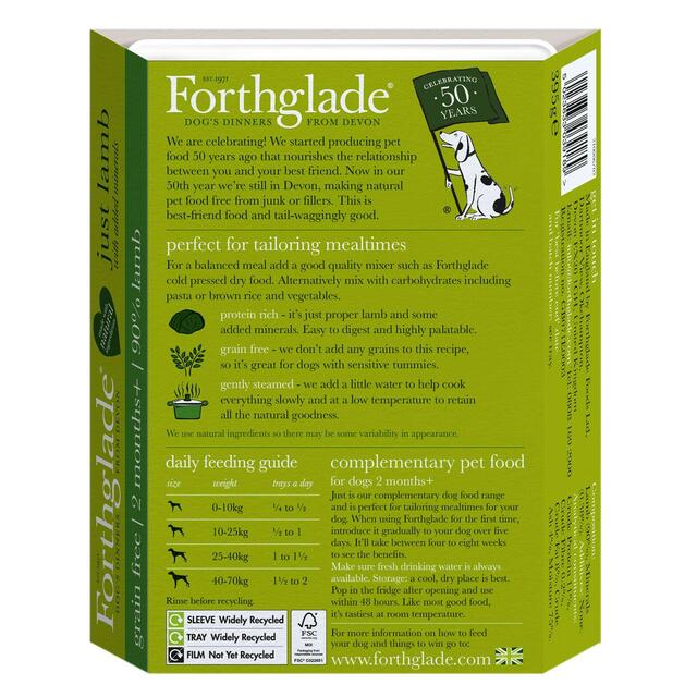 Forthglade Just Lamb Grain Free Wet Dog Food thumbnail 3