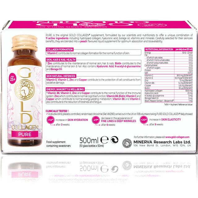 Gold Collagen Pure Skin, Hair & Nail Beauty Liquid Supplement 25yrs+ thumbnail 2