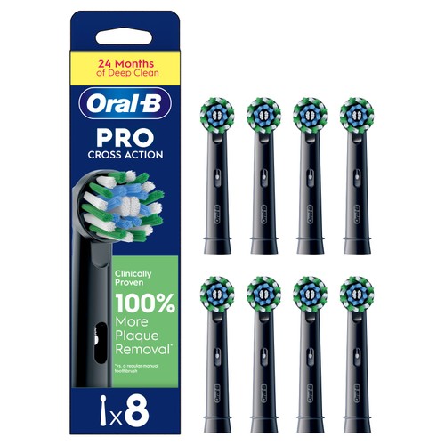Oral-B CrossAction Toothbrush Heads - Black