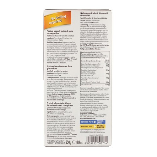 Le Veneziane Gluten Free Lasagne Sheets thumbnail 4