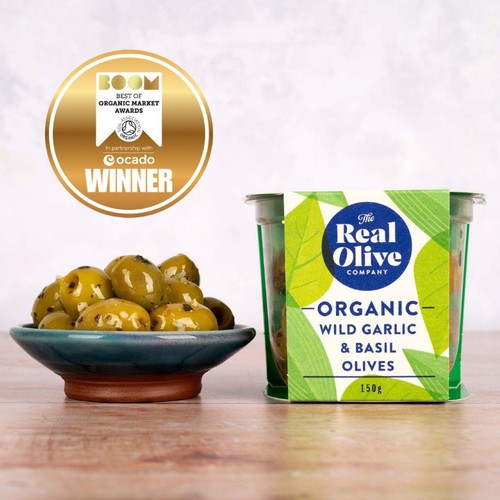Real Olive Co. Organic Wild Garlic & Basil Pitted Olives thumbnail 2
