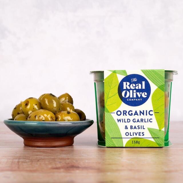 Real Olive Co. Organic Wild Garlic & Basil Pitted Olives thumbnail 2