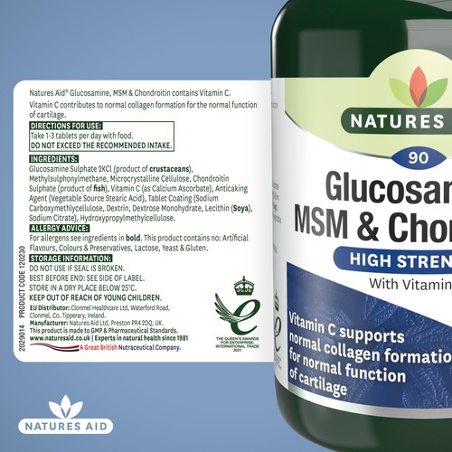 Natures Aid Glucosamine MSM & Chondroitin  thumbnail 5