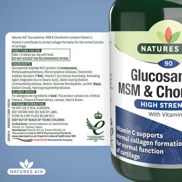 Natures Aid Glucosamine MSM & Chondroitin thumbnail 5