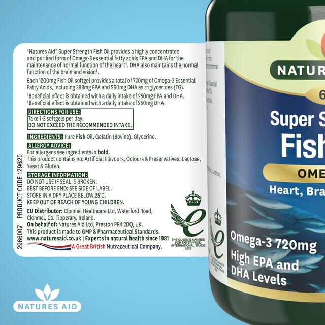 Natures Aid Super Strength Omega-3 Fish Oil Softgels thumbnail 5