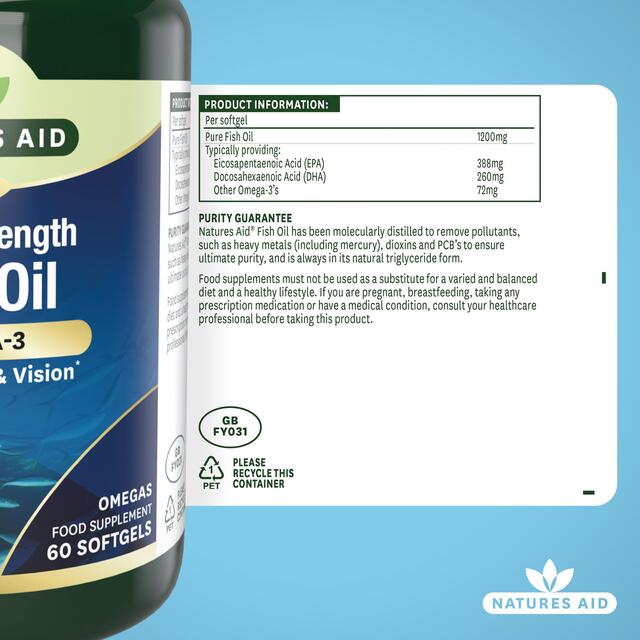 Natures Aid Super Strength Omega-3 Fish Oil Softgels thumbnail 6