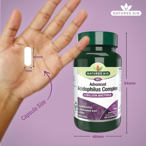 Natures Aid Advanced Acidophilus Complex Supplement Capsules  thumbnail 2