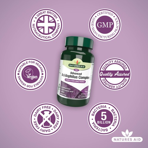 Natures Aid Advanced Acidophilus Complex Supplement Capsules  thumbnail 3