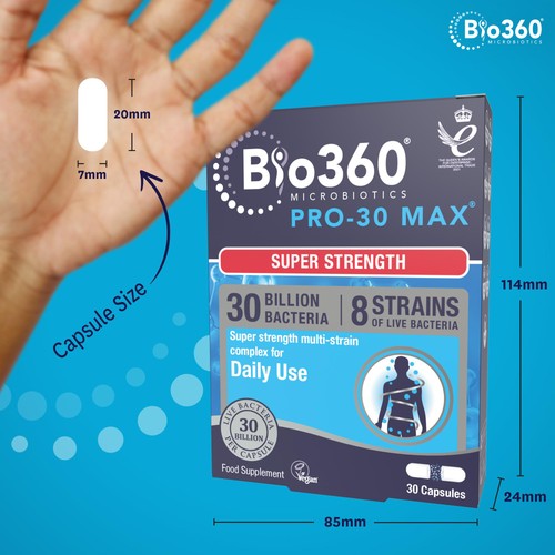 Natures Aid Microbiotics Pro-30 Max Super Strength Supplement Capsules  thumbnail 3