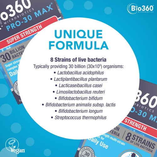 Natures Aid Microbiotics Pro-30 Max Super Strength Supplement Capsules  thumbnail 5