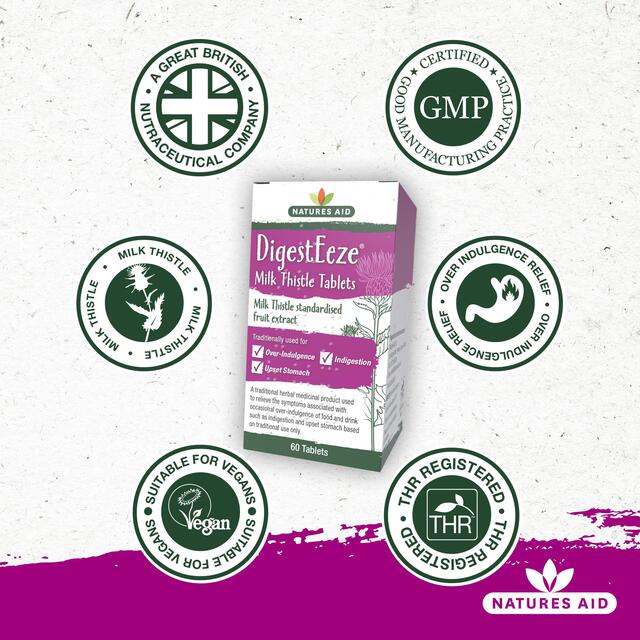 Natures Aid DigestEze Milk Thistle Over-Indulgence Relief Tablets thumbnail 4