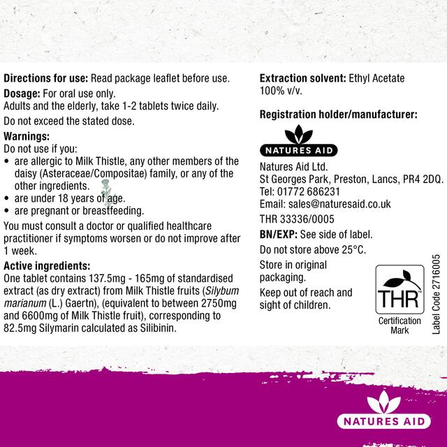 Natures Aid DigestEze Milk Thistle Over-Indulgence Relief Tablets thumbnail 6