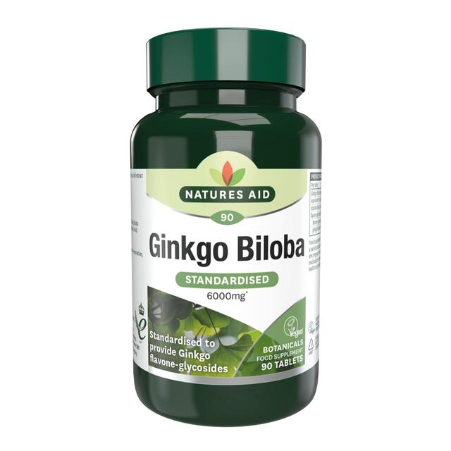 Natures Aid Ginkgo Biloba Supplement Tablets 6000mg