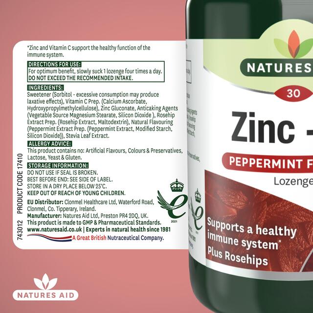Natures Aid Zinc + C Supplement Lozenges thumbnail 5
