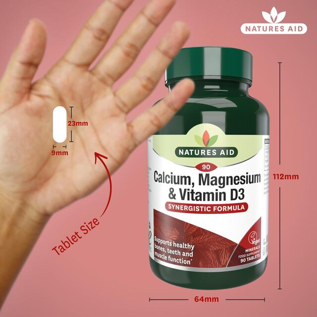 Natures Aid Calcium, Magnesium & Vitamin D3 Tablets thumbnail 3