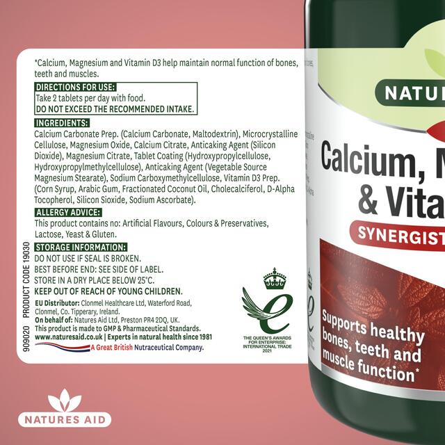 Natures Aid Calcium, Magnesium & Vitamin D3 Tablets thumbnail 5