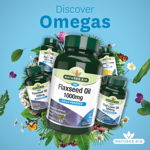Natures Aid Vegetarian Flaxseed Oil 1000mg Capsules thumbnail 7