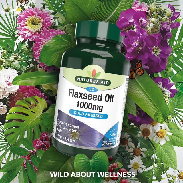 Natures Aid Vegetarian Flaxseed Oil 1000mg Capsules thumbnail 8