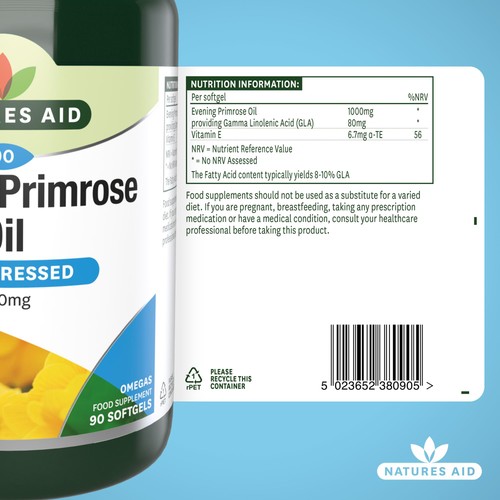 Natures Aid Evening Primrose Oil Soft Gel Capsules 1000mg thumbnail 5