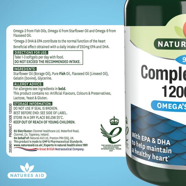 Natures Aid Complete EFA Omega's 3,6 & 9 Soft Gel Capsules thumbnail 5