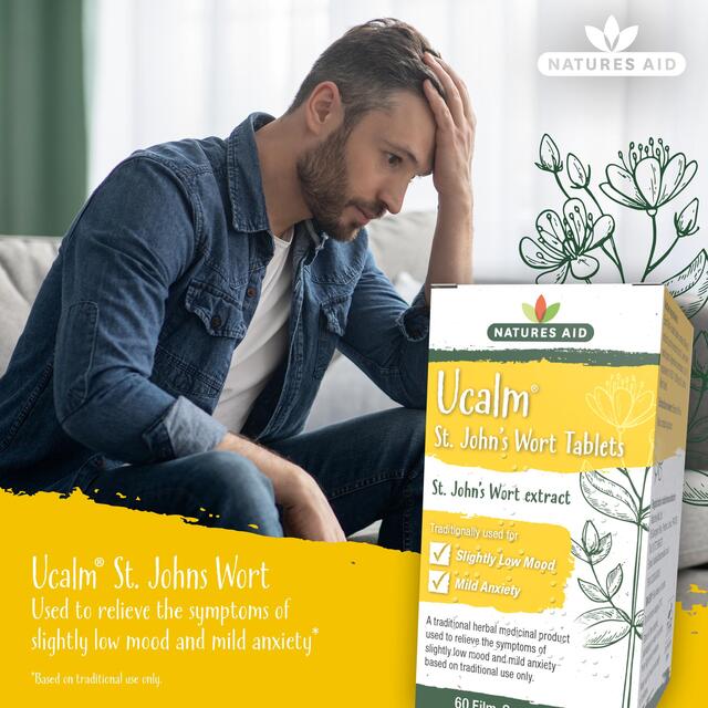 Natures Aid Ucalm 300mg T St John's Wort Extract Tablets thumbnail 2