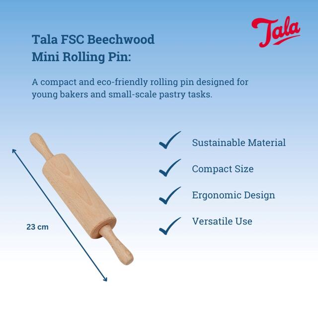 Tala FSC Beechwood Mini Rolling Pin 23cm thumbnail 3