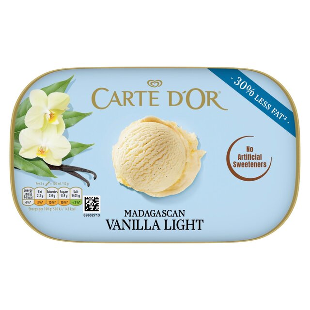 Carte D'or Madagascan Vanilla Light Ice Cream Dessert Tub