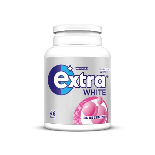 Extra White Bubblemint Sugarfree Chewing Gum Bottle 46 Pieces thumbnail 2