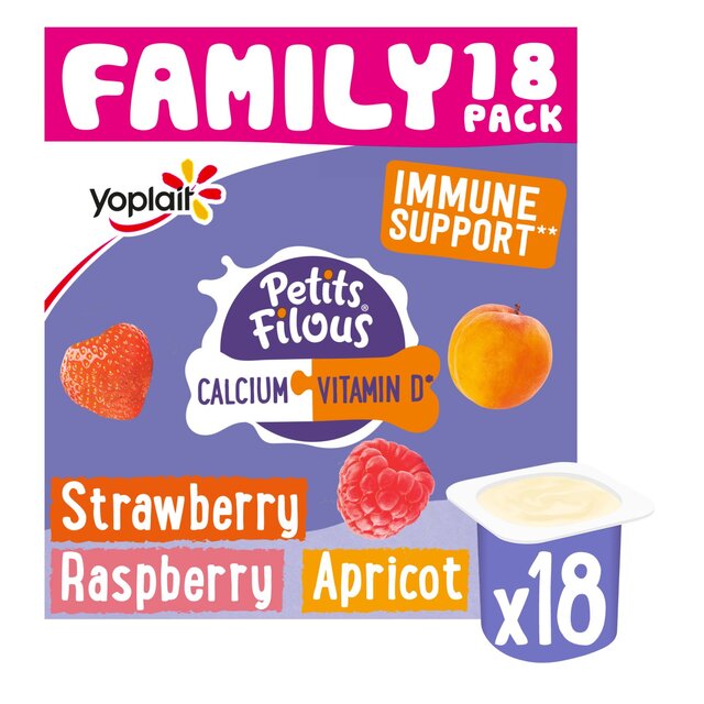 Petits Filous Kids Strawberry Raspberry & Apricot Yoghurt Pots